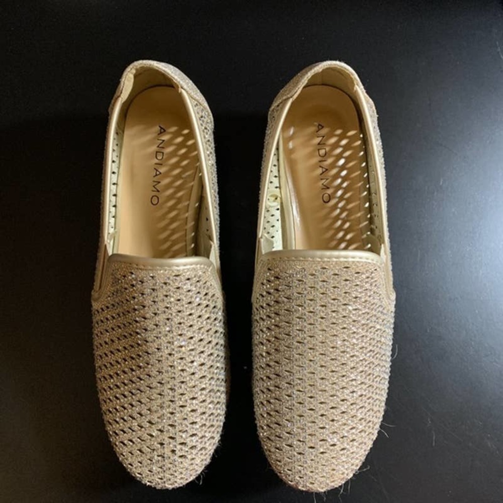New ANDIAMO Sz7.5 Sparkle Espadrille Slip-On Shoe